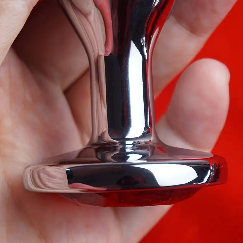 Aluminum Alloy Metal Butt Plug With Crystal Base Anal Training Trainer