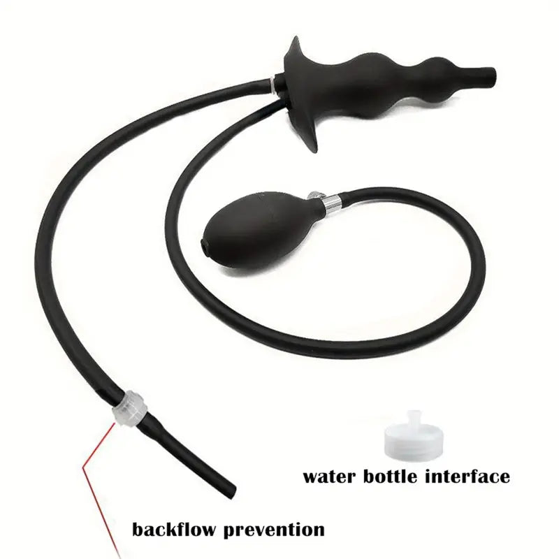 Women Inflatable Anal Plug Anal Beads Butt Plug Enema Cleaning Irrigator