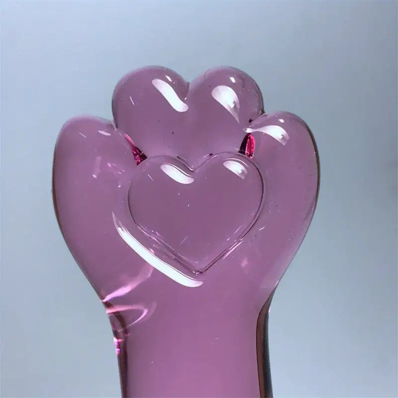 Glass Anal Plug With Paw-Shaped End Smooth G-Spot Stimulator