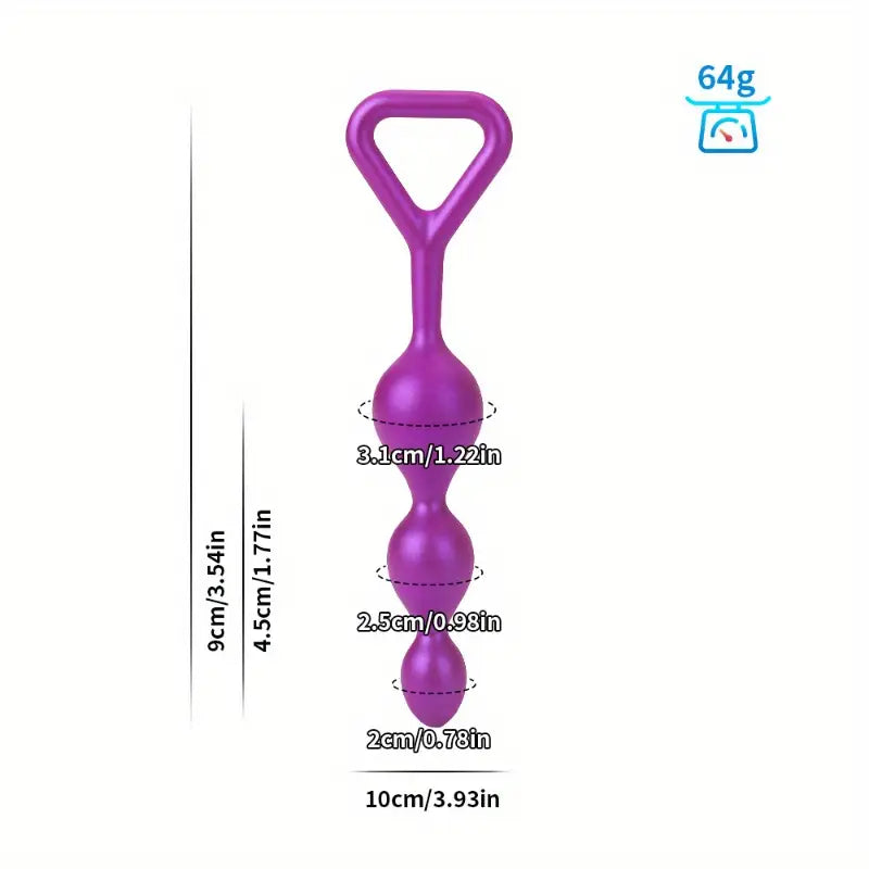 Anal Pulling Beads BDSM Silicone Anal Plug Blue & Purple Anal Stimulation