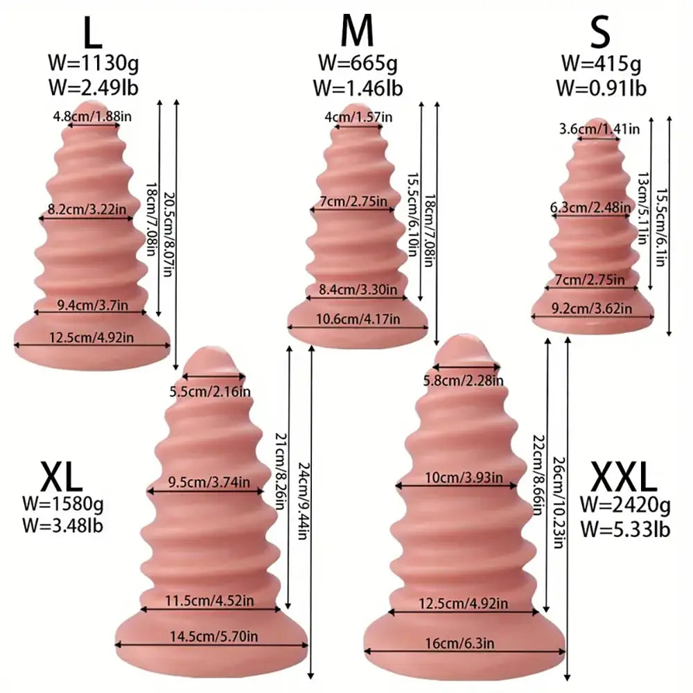 PVC Threaded Screw Anal Plug Large Novelty Fun Backdoor Anus Plug