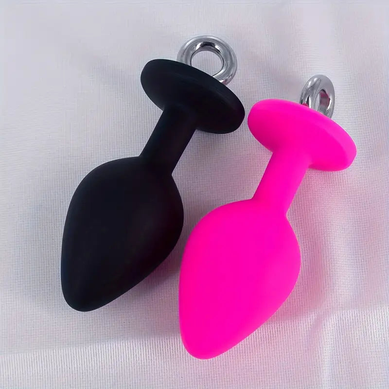 Pull Ring Silicone Anal Plug For G-point Massage Gem Base Butt Plug