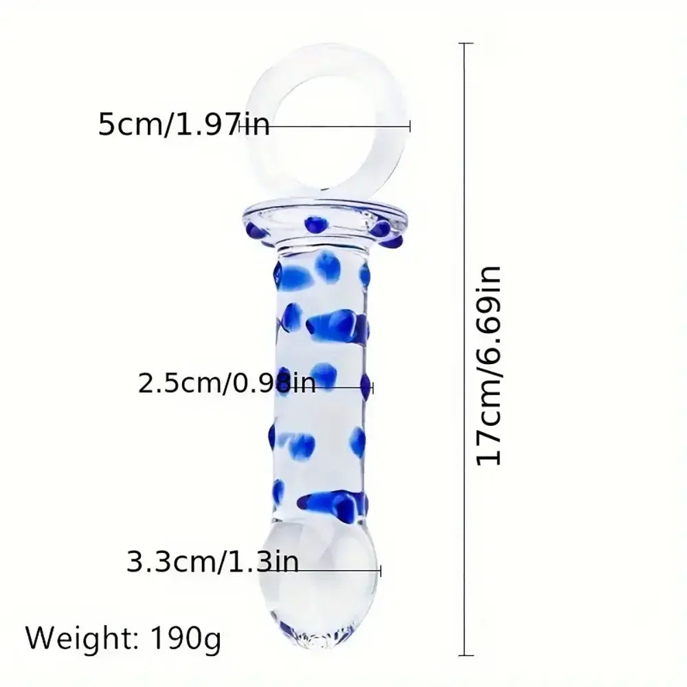 Glass Butt Plug Prostate Massager Bumps Pull Loop Fetish Anal Dilator