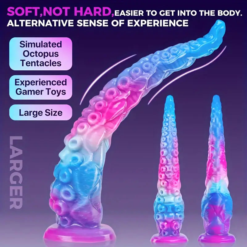 Huge Long Dildo Butt Plug Tentacle Penis Suction Cup Vaginal Anal Dilator