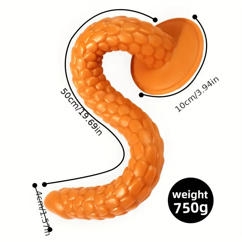 Long Orange TPE Anal Sex Toy For Anal Stimulation Dildo Butt Plug