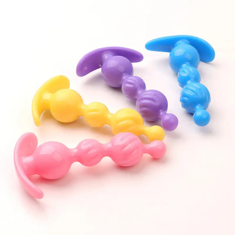 Plastic Butt Plug Anal Trainer G-spot Prostate Stimulators With Pull Handles
