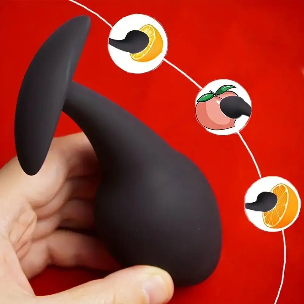 Silicone Anal Dilator Black Butt Plug Tadpole Shaped Anchor Sex Toy