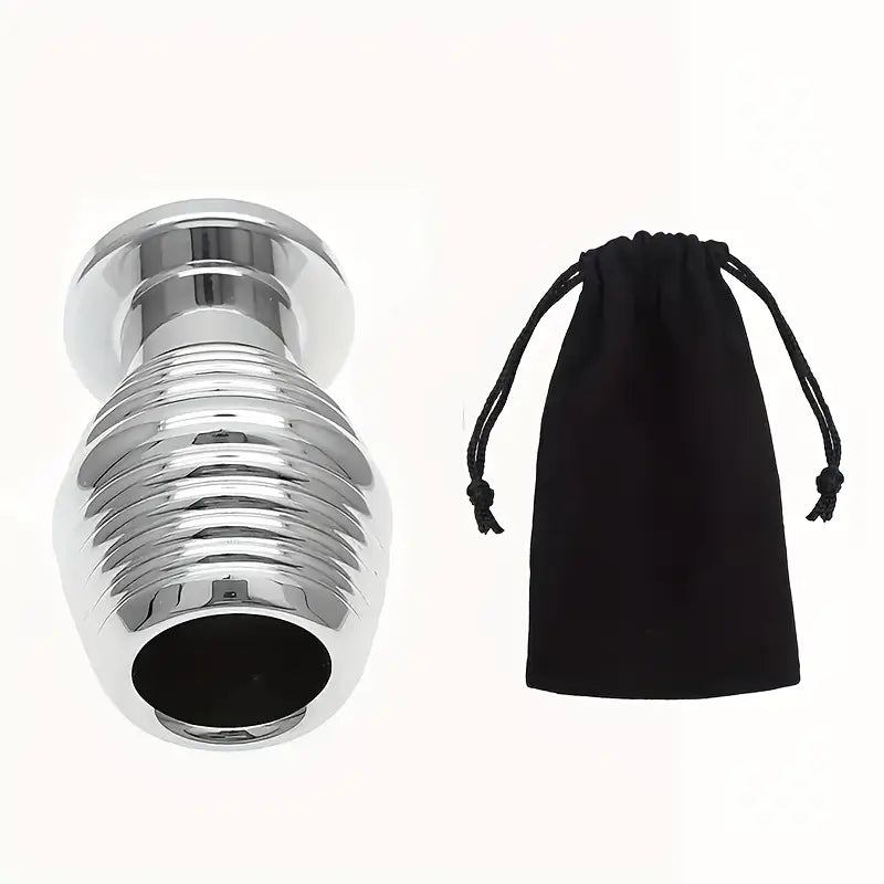 SM Metal Anal Plug Enema Vaginal Flush Hollow Anal Dilation Sex Toy