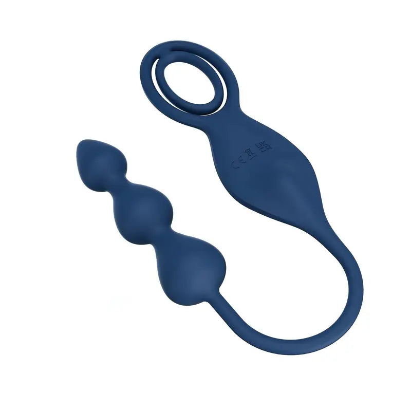 Anal Plug Vibrator With Cock Ring Male Prostate Massage Anal Beads