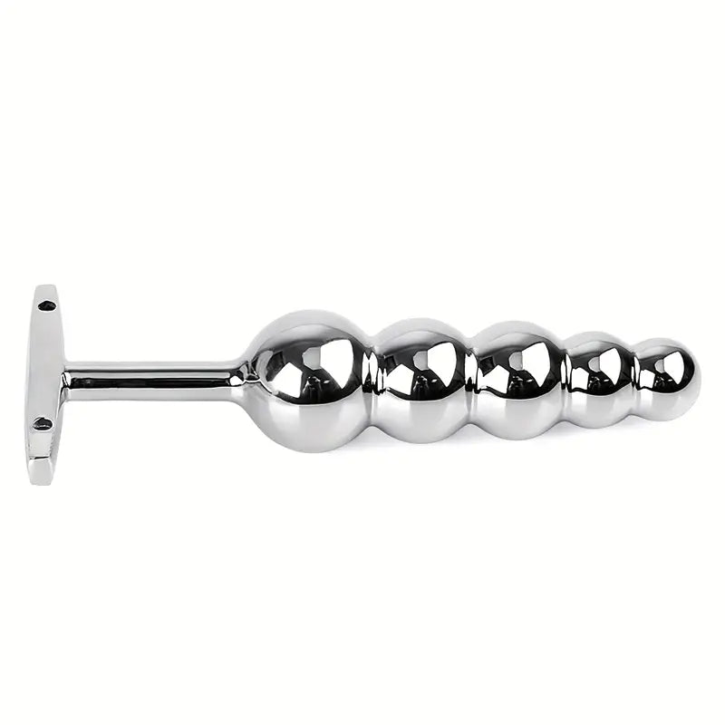 Fetish Kinky Sex Love Anal Beads Metal Butt Plug With 5 Graduated Balls