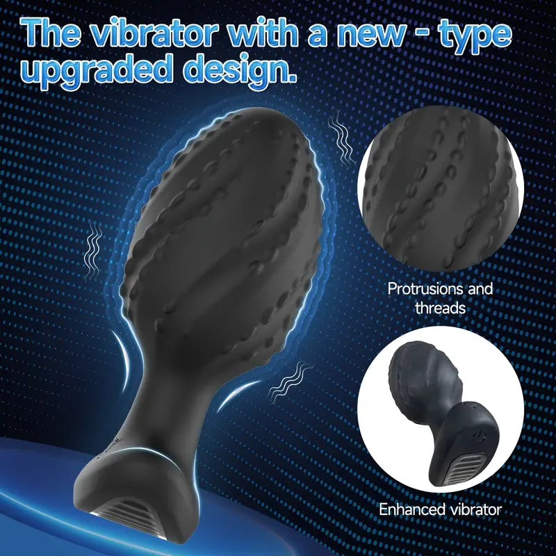 Silicone Anal Toy Butt Plug Training Kit With 9 Frequency Vibrating Anal Plug