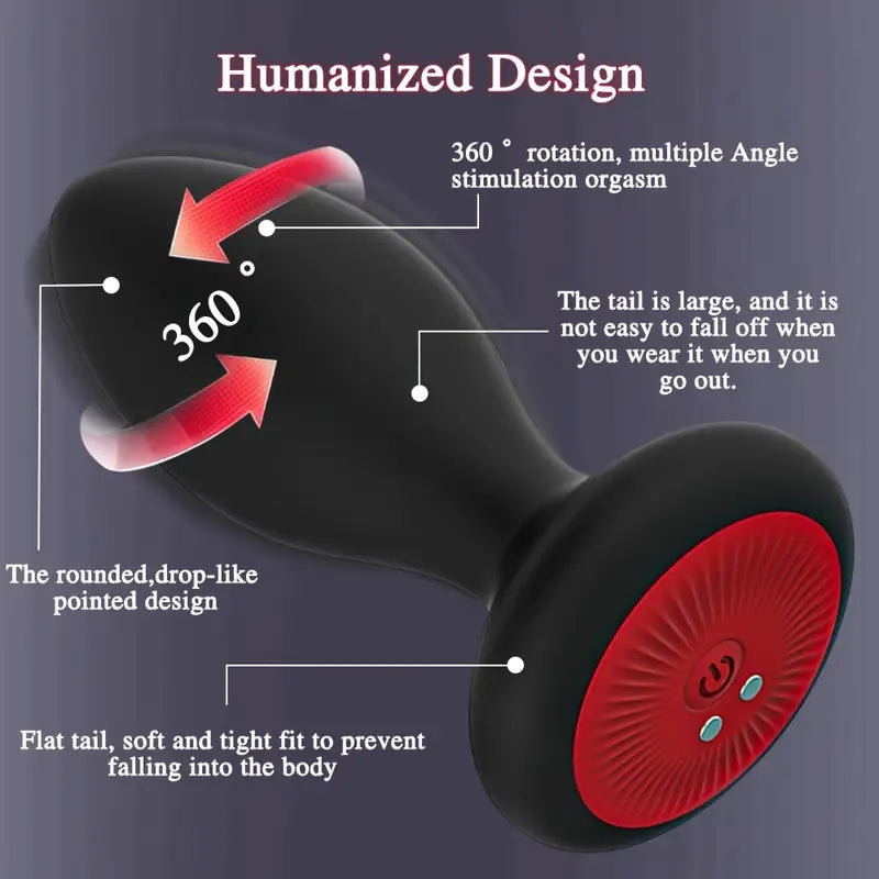 Vibrating Butt Plug With App Control 10 Vibrating 6 Rotation Modes Anal Plug