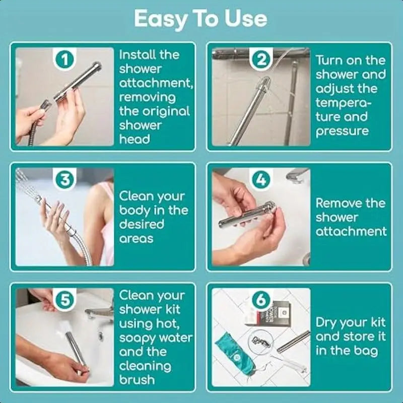 Shower System Enema Kit 8pc Aluminum Intimate Cleansing Enema Shower