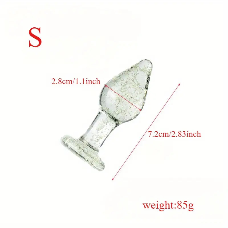 Smooth Solid Luminous Glass Anal Plug Adult Sex Toy For Female