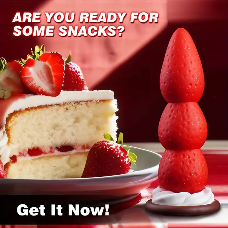 Strawberry Cake Extra Large Anal Plug Liquid Silicone Big Butt Anal Plug