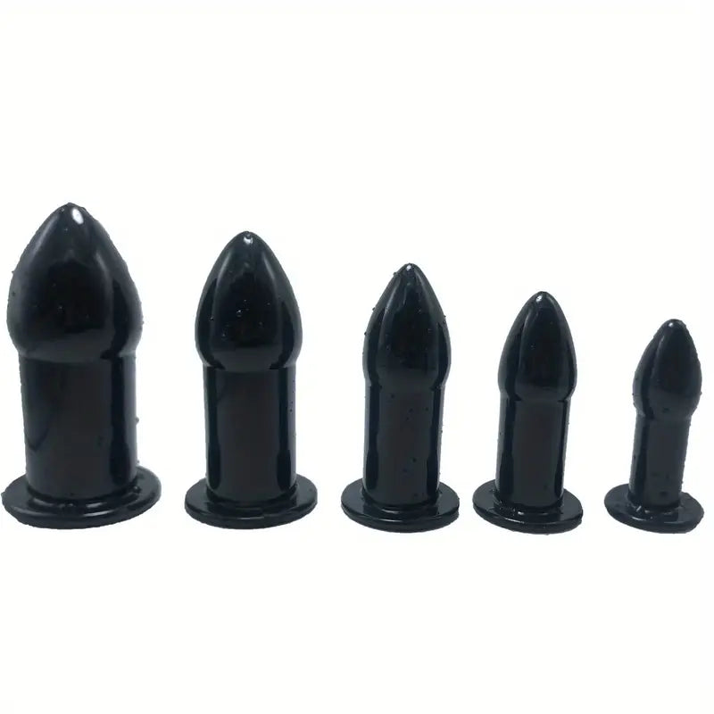 5-Piece Set Hollow Bullet-Shaped Anal Plugs Finger Anal Dilators