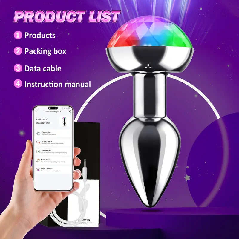 Voice-Controlled Luminous LED Anal Plug Vibrator Prostate Massager