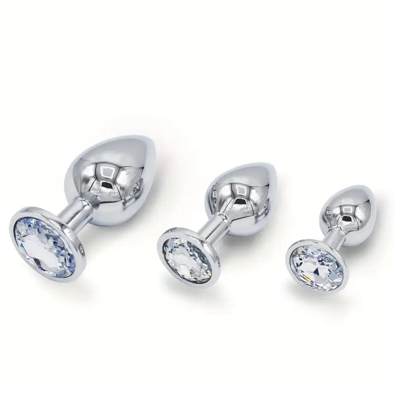 Anal Plug Set Premium 3 Sizes Metal Butt Plugs Comfortable Anal Toys