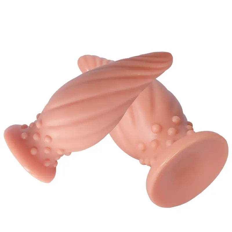 New Apricot-Colored Special Spiral Cone Anal Plug Novel Anal Toy