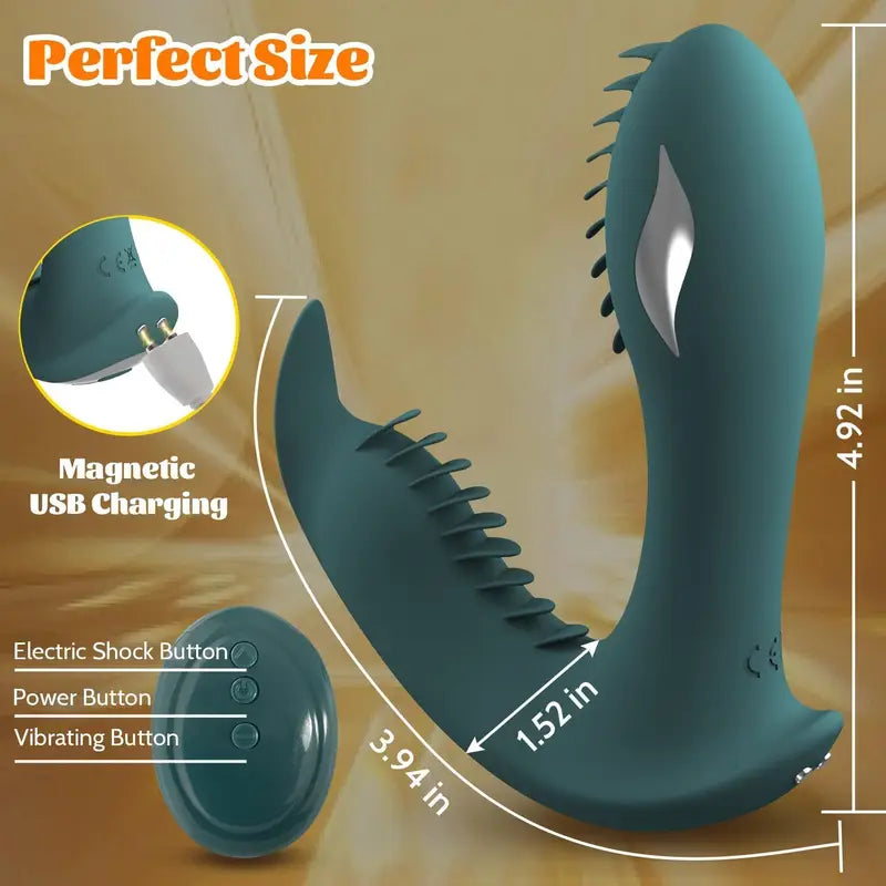 7 Electric Shock & 7 Vibration Modes Anal Plug G Spot Dildo Vibrator