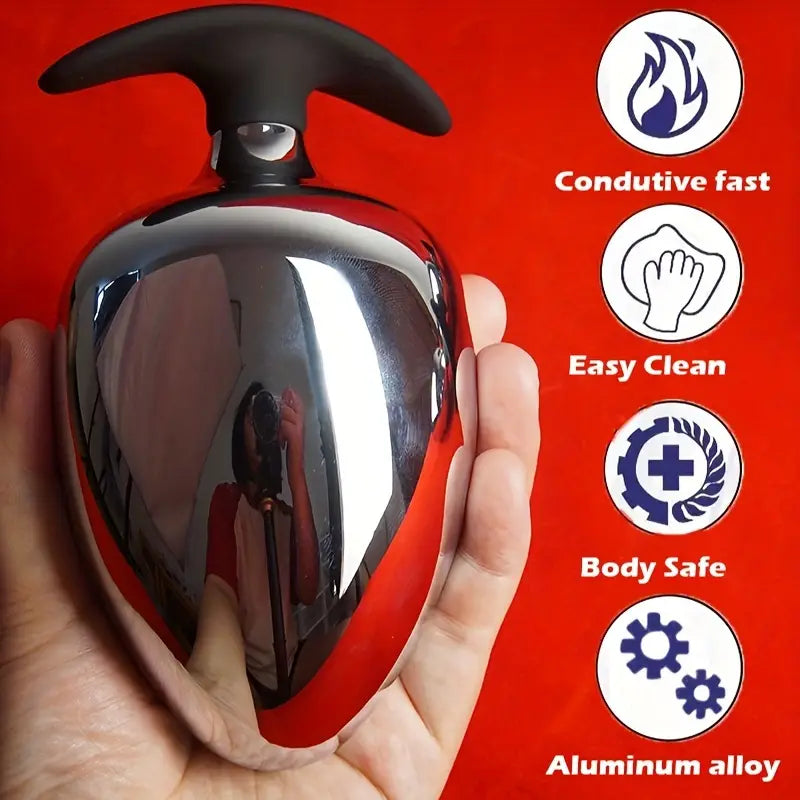 Metal Ass Butt Plug With Anchor Base Heavy Duty Huge Anal Sex Toy