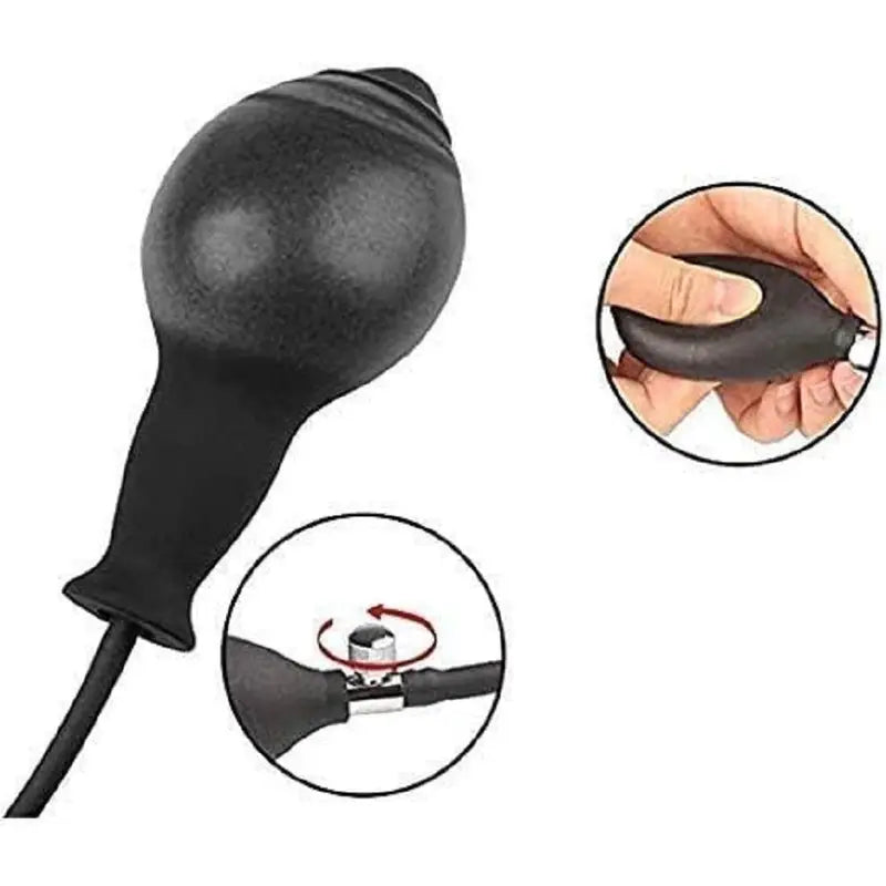 Expand Inflatable Dildo Body-Safe Resizable Enema Toy With Balloon Pump