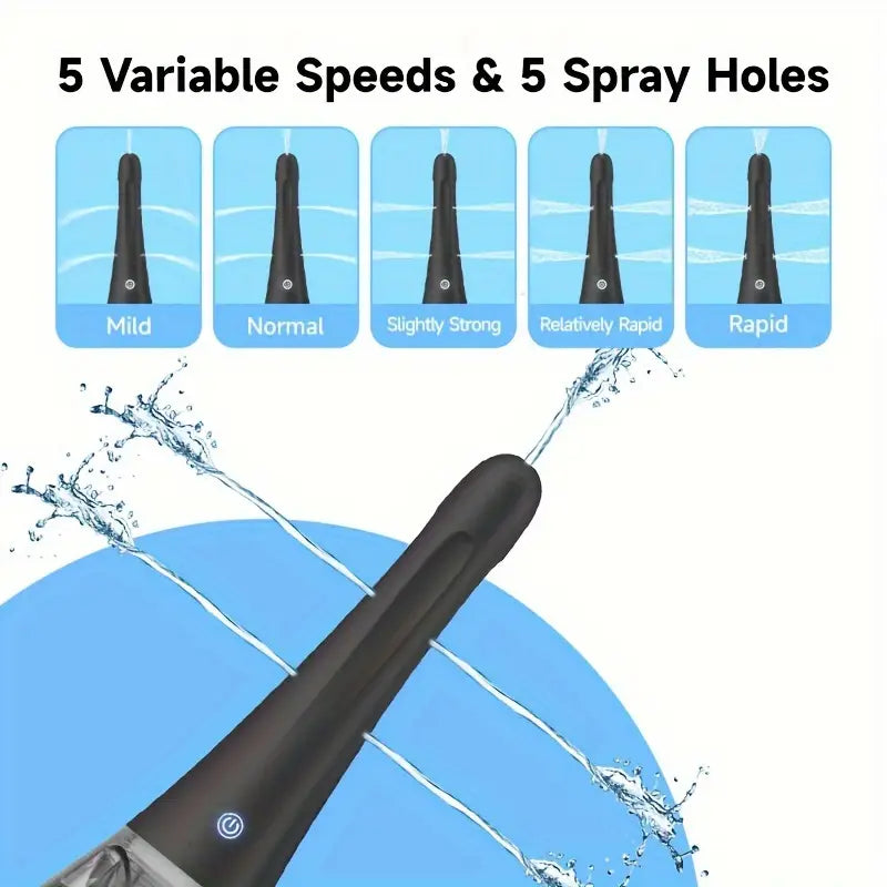 Electric Irrigator Cleaner 5 Speed Silicone Enema 5-hole Packaged Nozzle