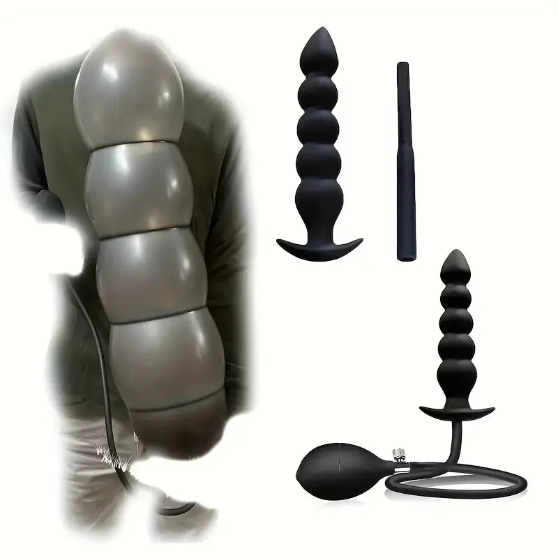 Unisex Inflatable Smooth Anal Plug Toy Masturbator Anus Dilator Massager