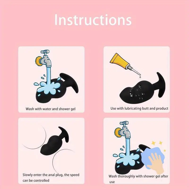 3pcs Set Silicone Massager Rear Court Pull Beads Fit Out Anal Plug