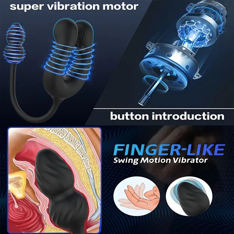10 Vibrating Thrusting Modes Silicone Prostate Butt Plug With Cock Ring