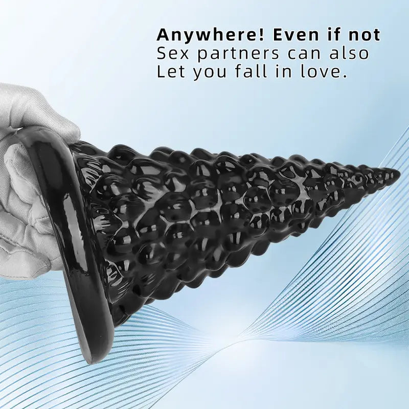 Black PVC Christmas Tree Cone Anodized Anal Plug For Adults