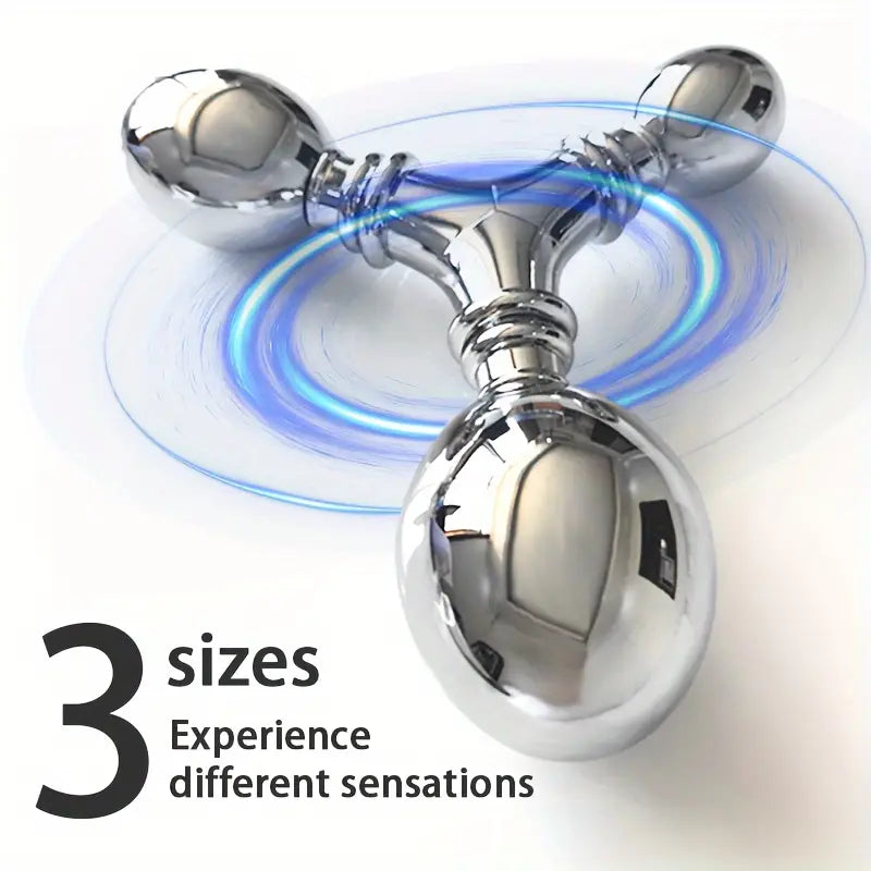 Tri-Ball G-Spot Anal Plug Stimulator Metallic Detachable Adult Sex Toy