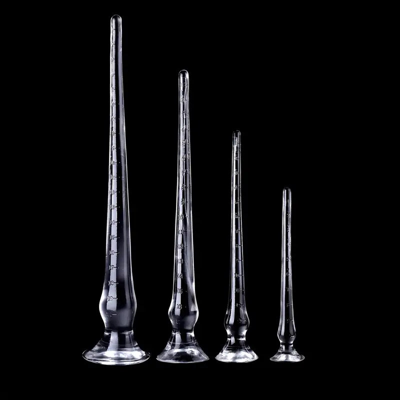 Crystal Butt Plug With Four Sizes PE Material With Engraved Scale Design