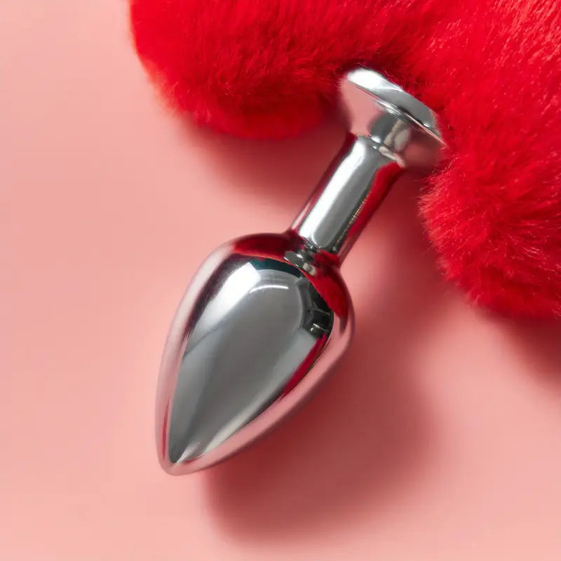 Soft Cute Heart Shaped Pom Anal Plug Adult Sexual Toy For Men