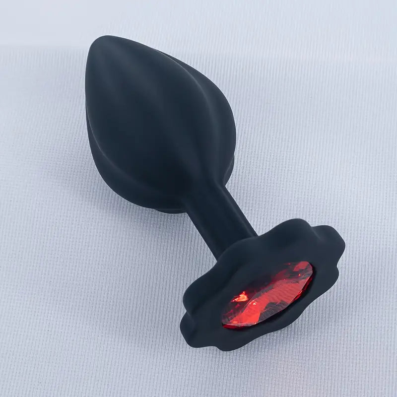 Silicone Anal Plug With Red Diamond Base Small G Spot Butt Plug For Beginners