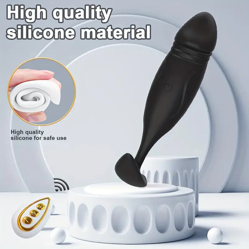 Vibrating Butt Plug Flexible Silicone 10 Vibration Modes Bullet Vibrator