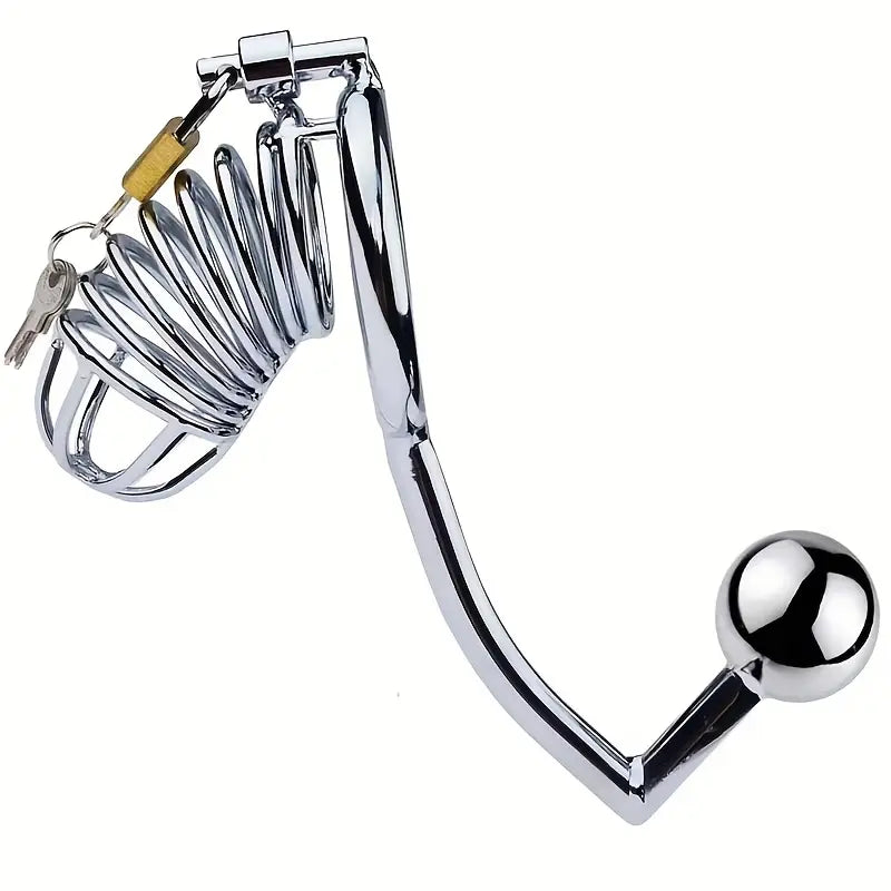 Erotic Toy Kit Anal Plug Metal Chastity Cage Urethral Lock Anal Hook