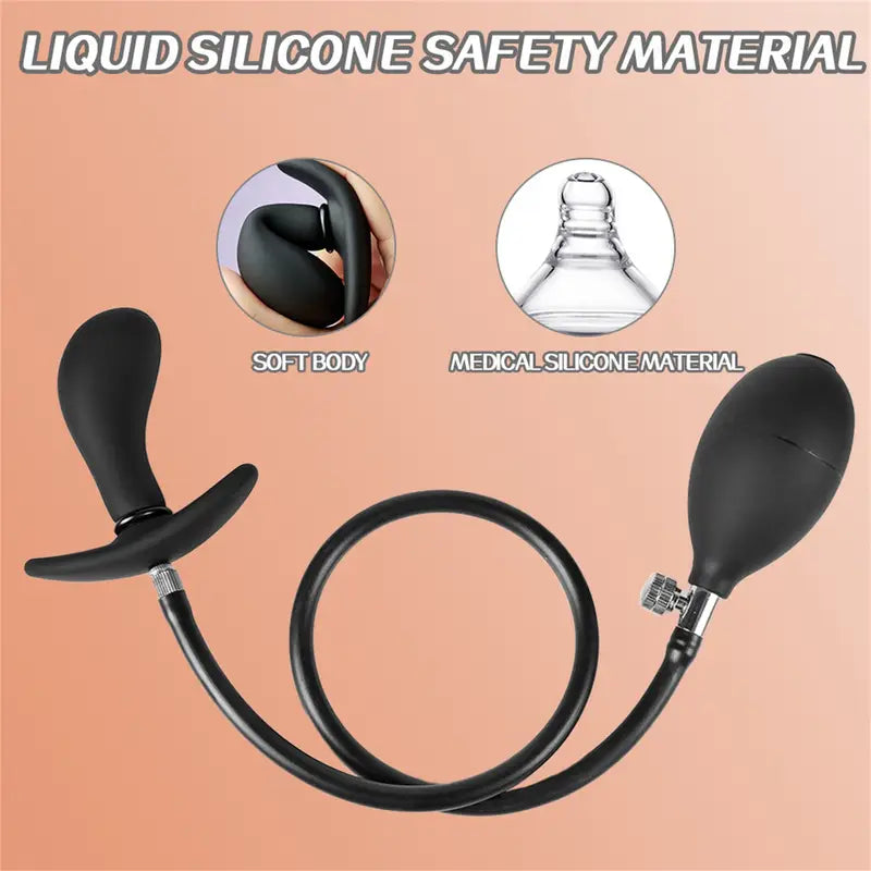 Inflatable Anal Toy Silicone Butt Plug Anal Ball Stretcher G Spot Stimulator