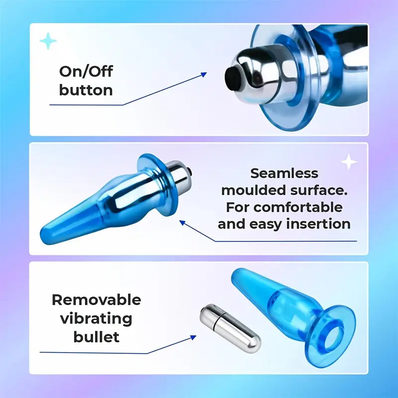 Silicone Anal Vibrator G-Spot Vaginal Vibrator Butt Plug Prostate Massage