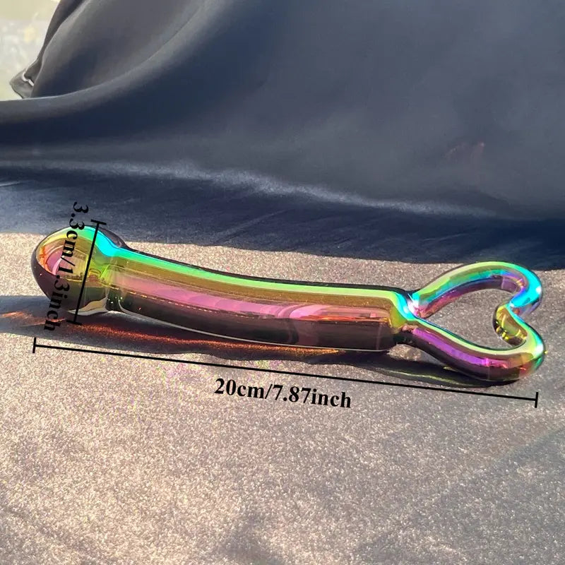 Heart-shaped Colorful Butt Plug Sex Toy Passionate Crystal Dildo