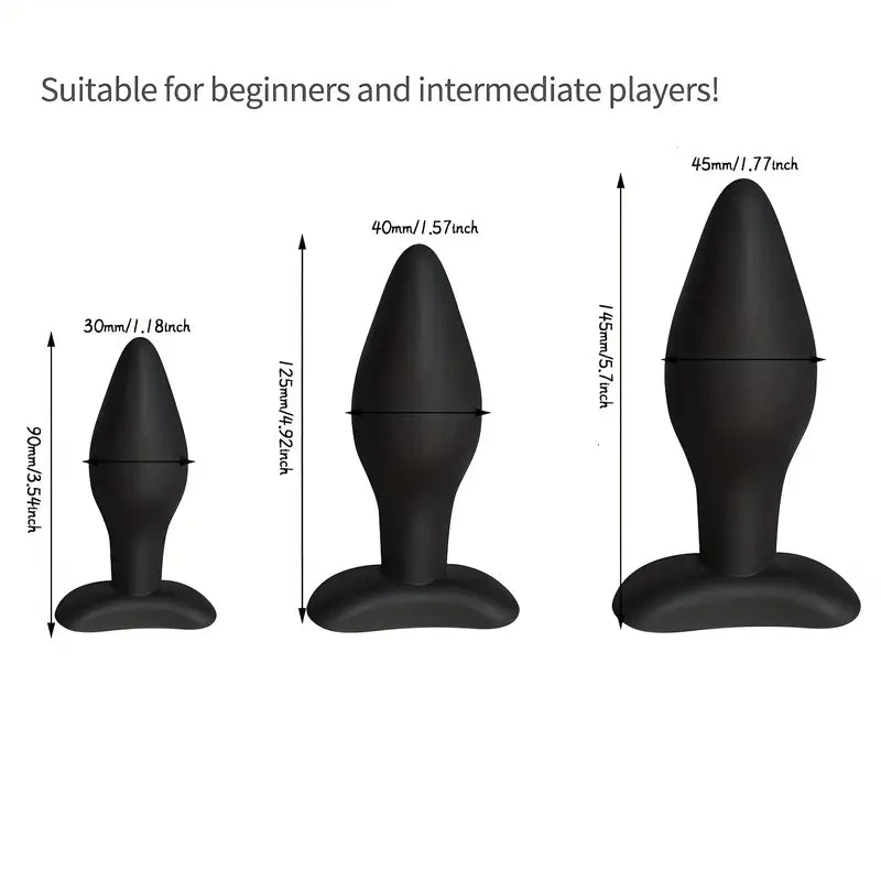 Silicone Anal Plug Training Set For Beginners Advanced Users Prostate Toy