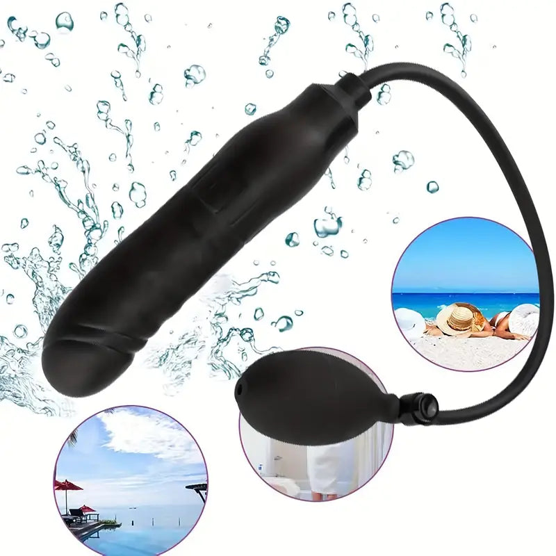 Inflatable Dildo Anal Plug With Pump SM Anal Plug Expansion Training