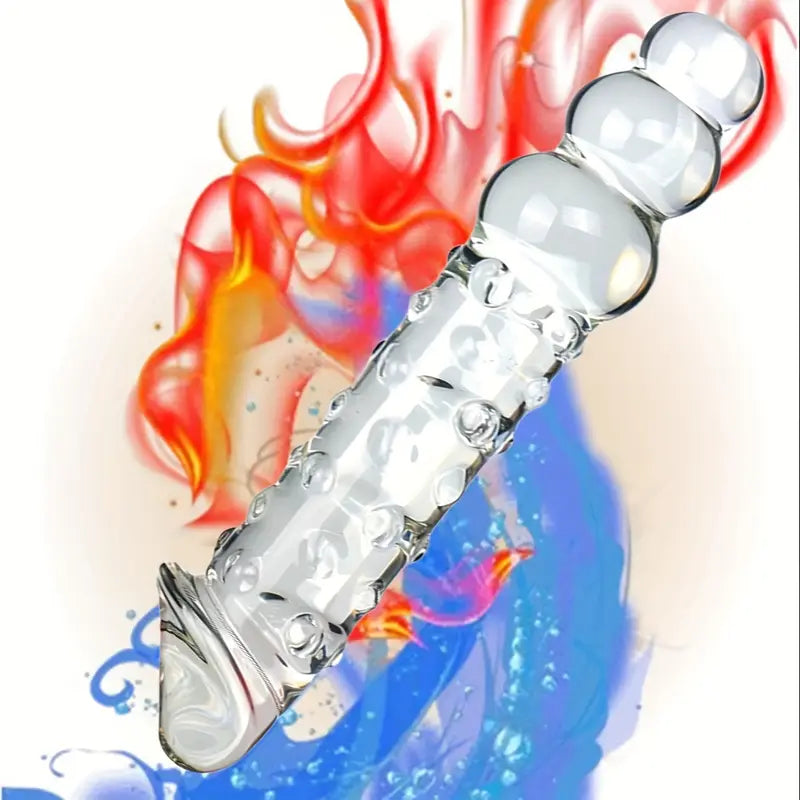 Glass Real Anal Beads Transparent Crystal Penis Double Head Glass Dildo
