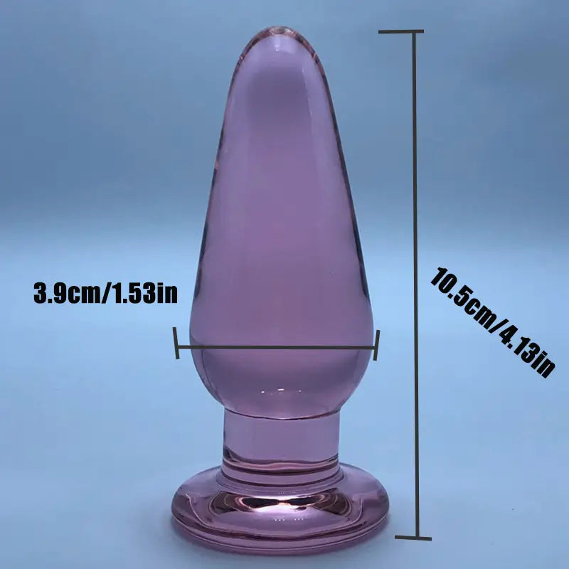 Transparent Glass Dildo Pink Anal Plug For Anal Expansion Masturbation