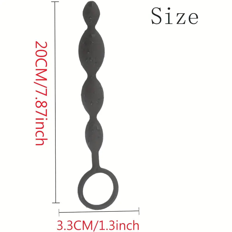 Silicone Anal Beads Butt Plug With Pull Ring Flexible Anal Chain Butt Plug