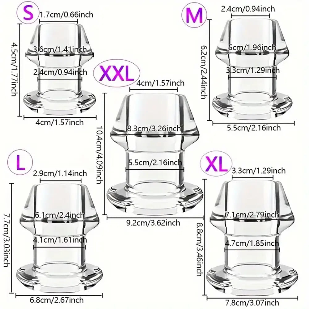 Transparent Back Chamber Anal Plug Enema and Anal Cleaning Dilator