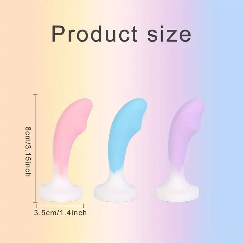 3 Colors Small Smooth Silicone Anal Plug With Gem Base For Beginners
