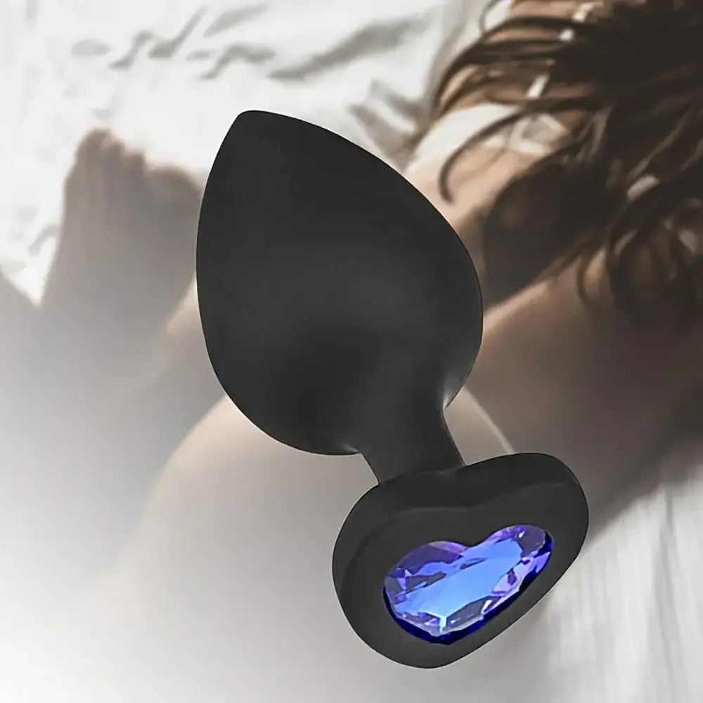 Heart 3 Sizes Stainless Steel Crystal Anal Plug Removable Butt Plug
