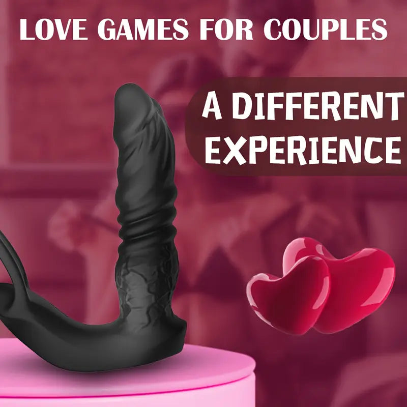 Thrusting Anal Vibrator 5-in-1 Vibrating Anal Plug Dildo Shaped Vibrator