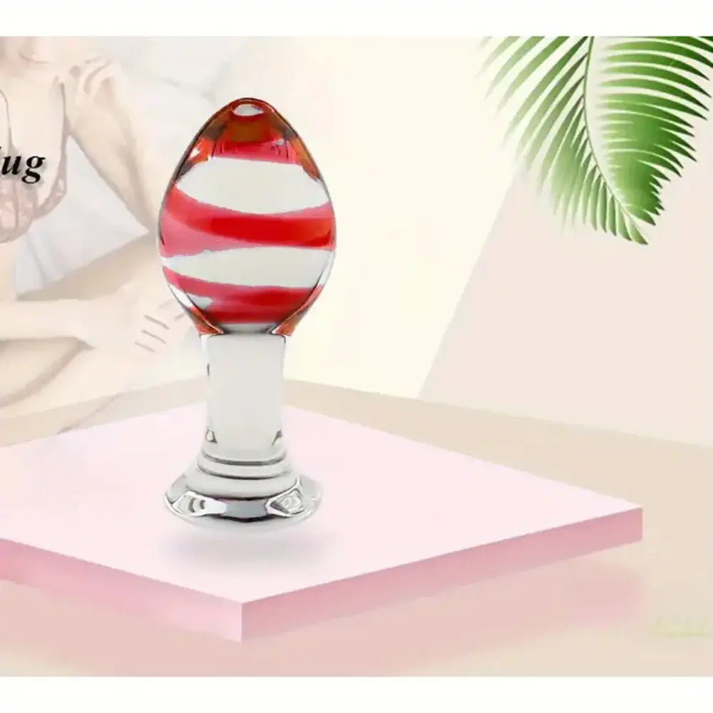 4.13inch Blue Glass Crystal Ball Plug Stimulator Butt Pleasure Wand